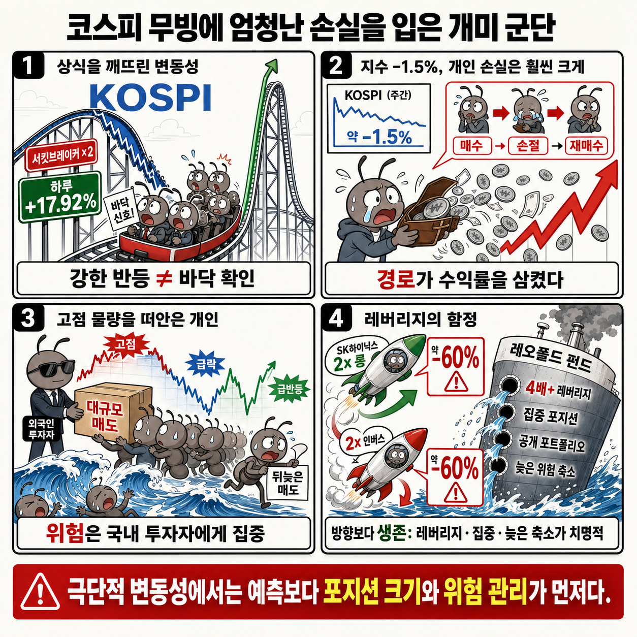 코스피 무빙에 엄청난 손실을 입은 개미 군단 내용을 설명하는 본문 이미지