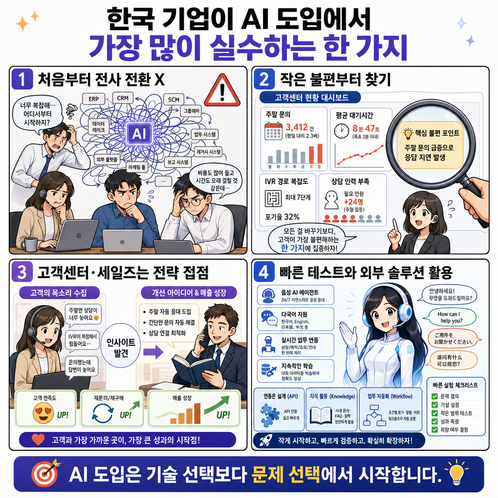 한국 기업이 AI 도입에서 가장 많이 실수하는 한 가지, 일레븐랩스 GTM에게 직접 들어봤습니다 (일레븐랩스 이창현님) 내용을 설명하는 본문 이미지