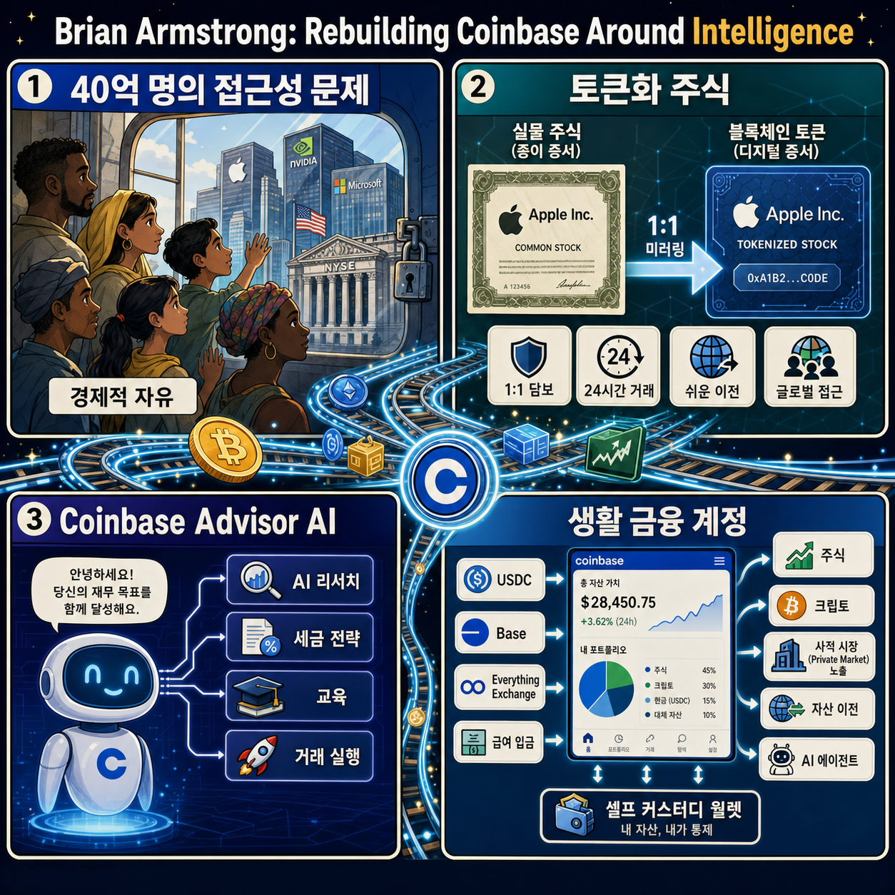 Brian Armstrong: Rebuilding Coinbase Around Intelligence 내용을 설명하는 본문 이미지