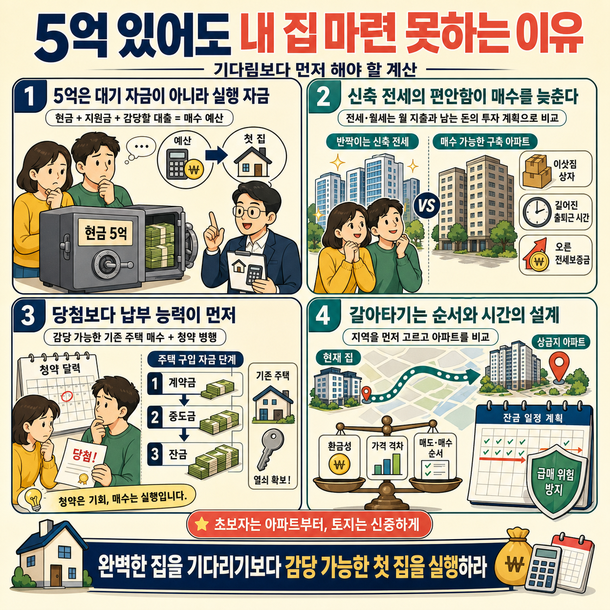 5억 가진 부부가 내 집 마련 못하는 의외의 이유ㅣ지식인 클래스 EP.12 (송희구 작가) 내용을 설명하는 본문 이미지