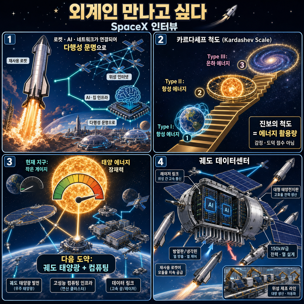 외계인 만나고 싶다" (SpaceX 인터뷰) 내용을 설명하는 본문 이미지