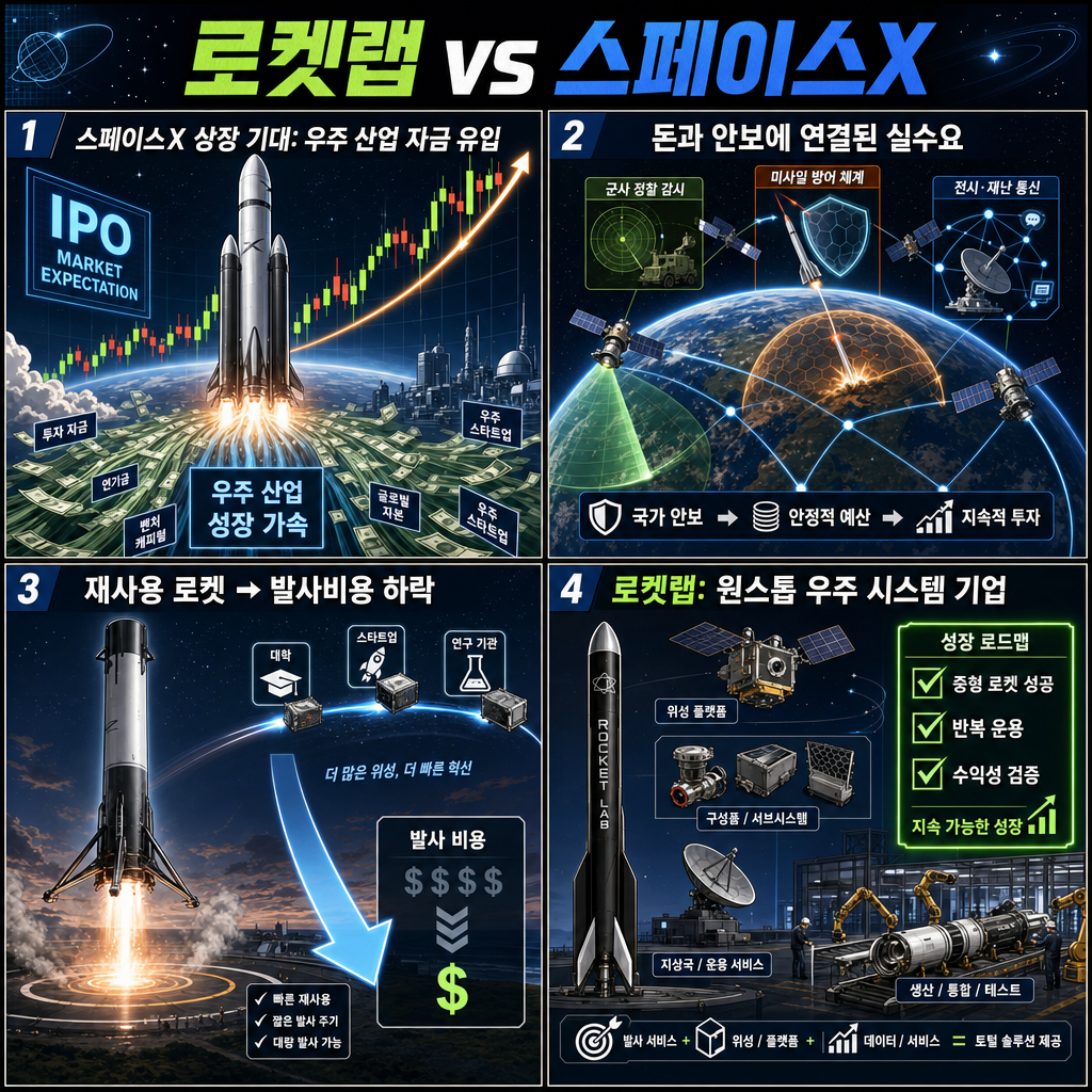 로켓랩 vs 스페이스X 내용을 설명하는 본문 이미지