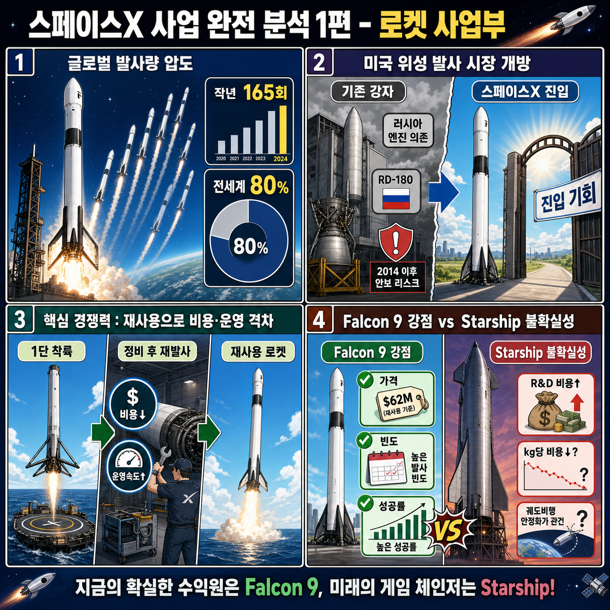 스페이스X 사업 완전 분석 1편 - 로켓 사업부 내용을 설명하는 본문 이미지