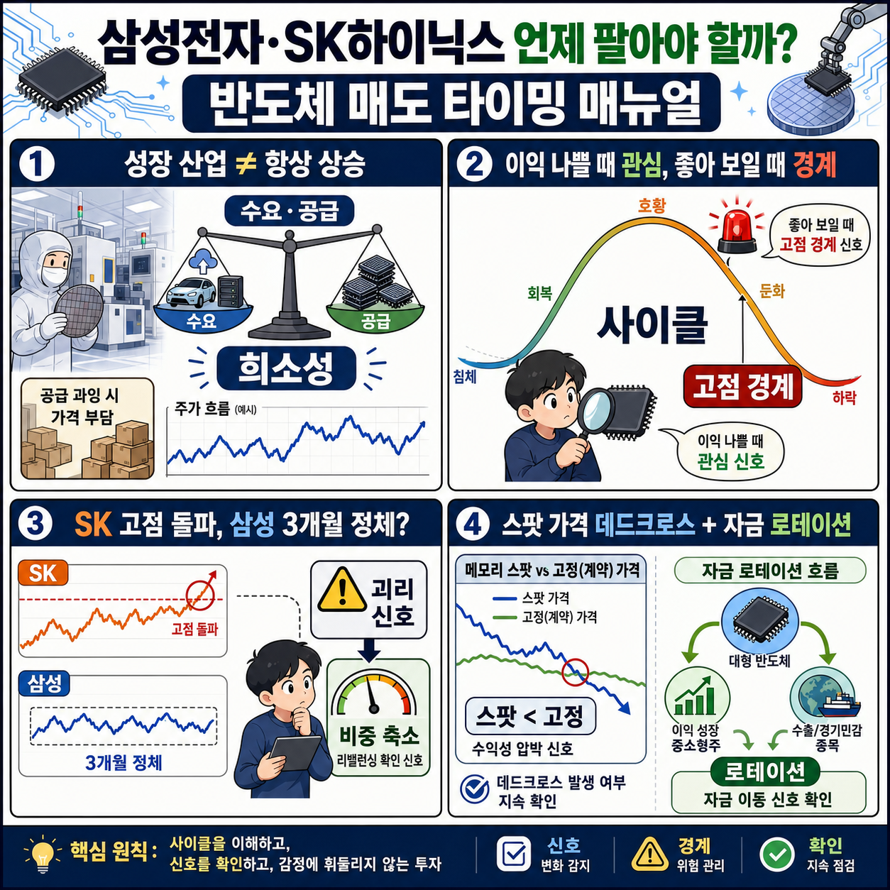 삼성전자·SK하이닉스 언제 팔아야 할까? 반도체 매도 타이밍 매뉴얼 (박세익 대표) / 경제야놀자 토크콘서트 내용을 설명하는 본문 이미지