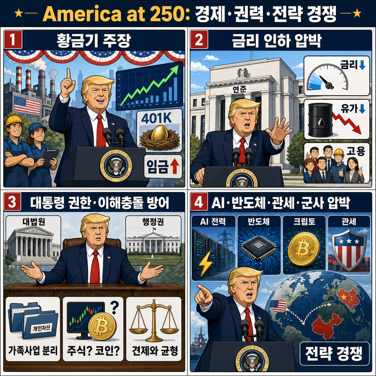 Squawk Pod: President Donald J. Trump: America at 250 - 07/03/26 내용을 설명하는 본문 이미지