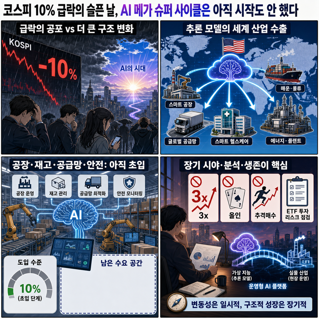 코스피가 10% 급락한 슬픈 날이지만, AI 메가 슈퍼 사이클은 아직 시작도 안한걸 아셔야 합니다ㅣ정주용 의장 [2부] 내용을 설명하는 본문 이미지