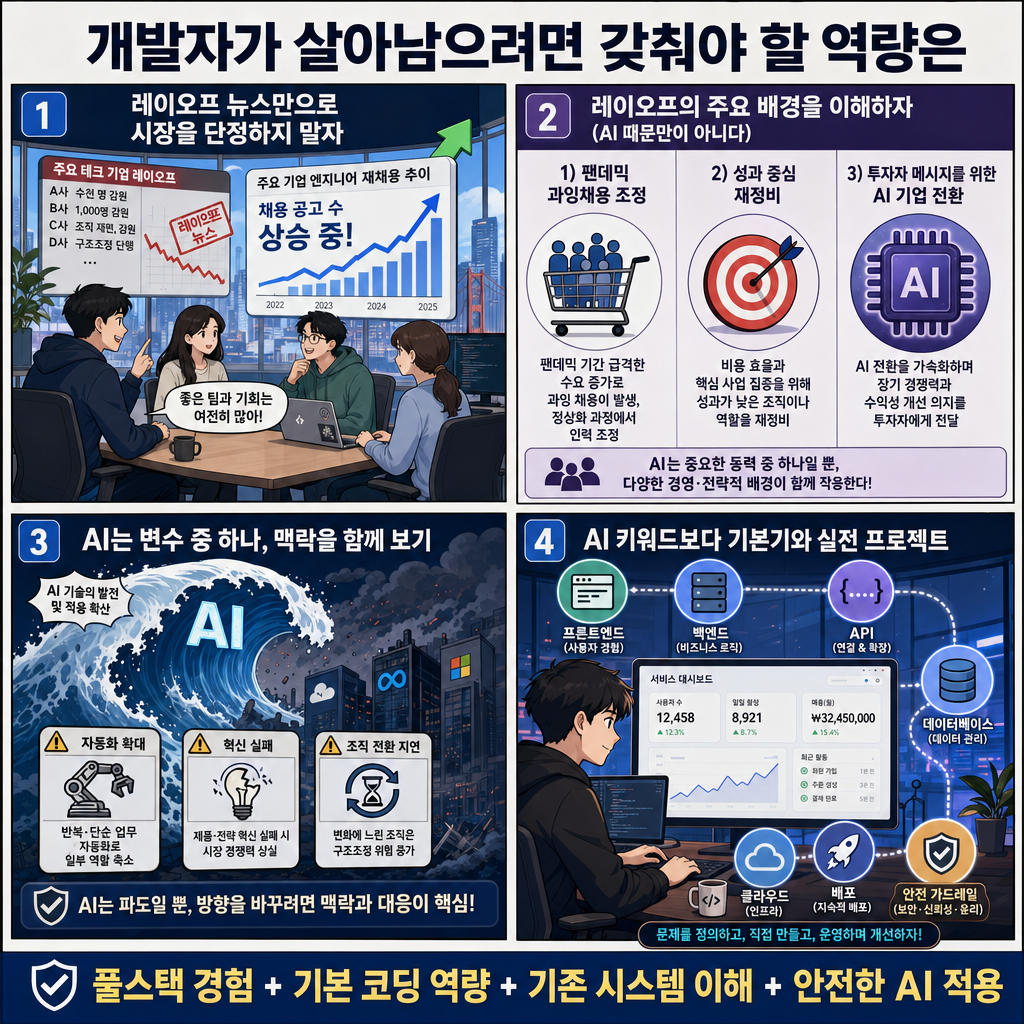 개발자가 살아남으려면 갖춰야 할 역량은 (앤드류 박 테커 대표) 내용을 설명하는 본문 이미지