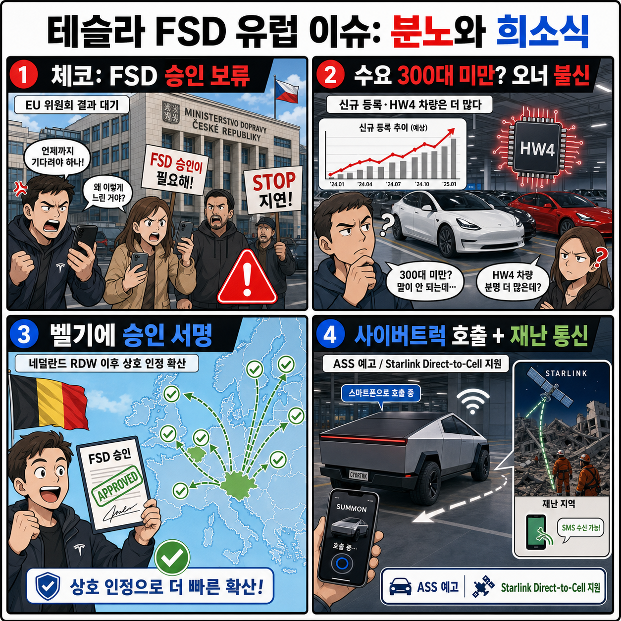 테슬라 정말 화가난다, 좋은 소식과 나쁜소식 내용을 설명하는 본문 이미지