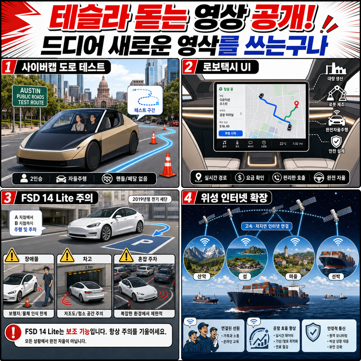 테슬라 돋는 영상 공개! 드디어 새로운 영삭를 쓰는구나 내용을 설명하는 본문 이미지