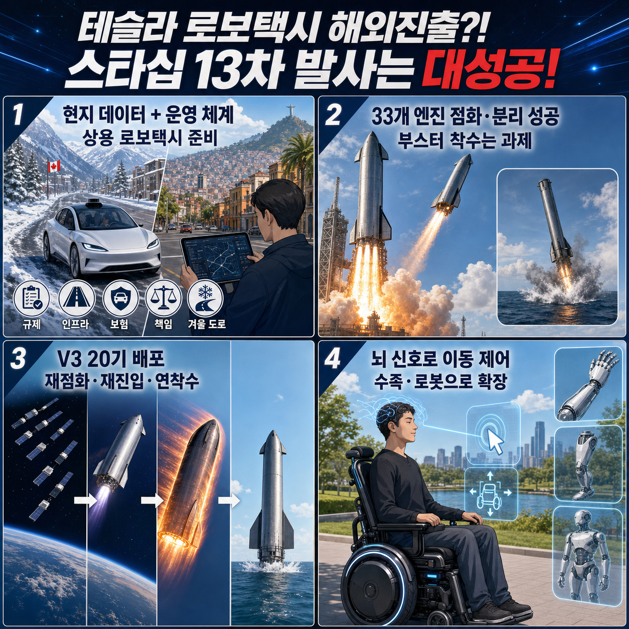 테슬라 로보택시 해외진출?! 스타십 13차 발사는 대성공! 내용을 설명하는 본문 이미지
