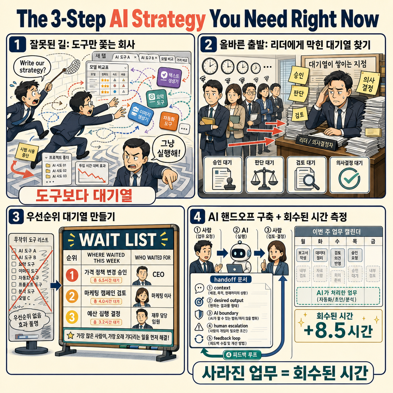 The 3-Step AI Strategy You Need Right Now 내용을 설명하는 본문 이미지