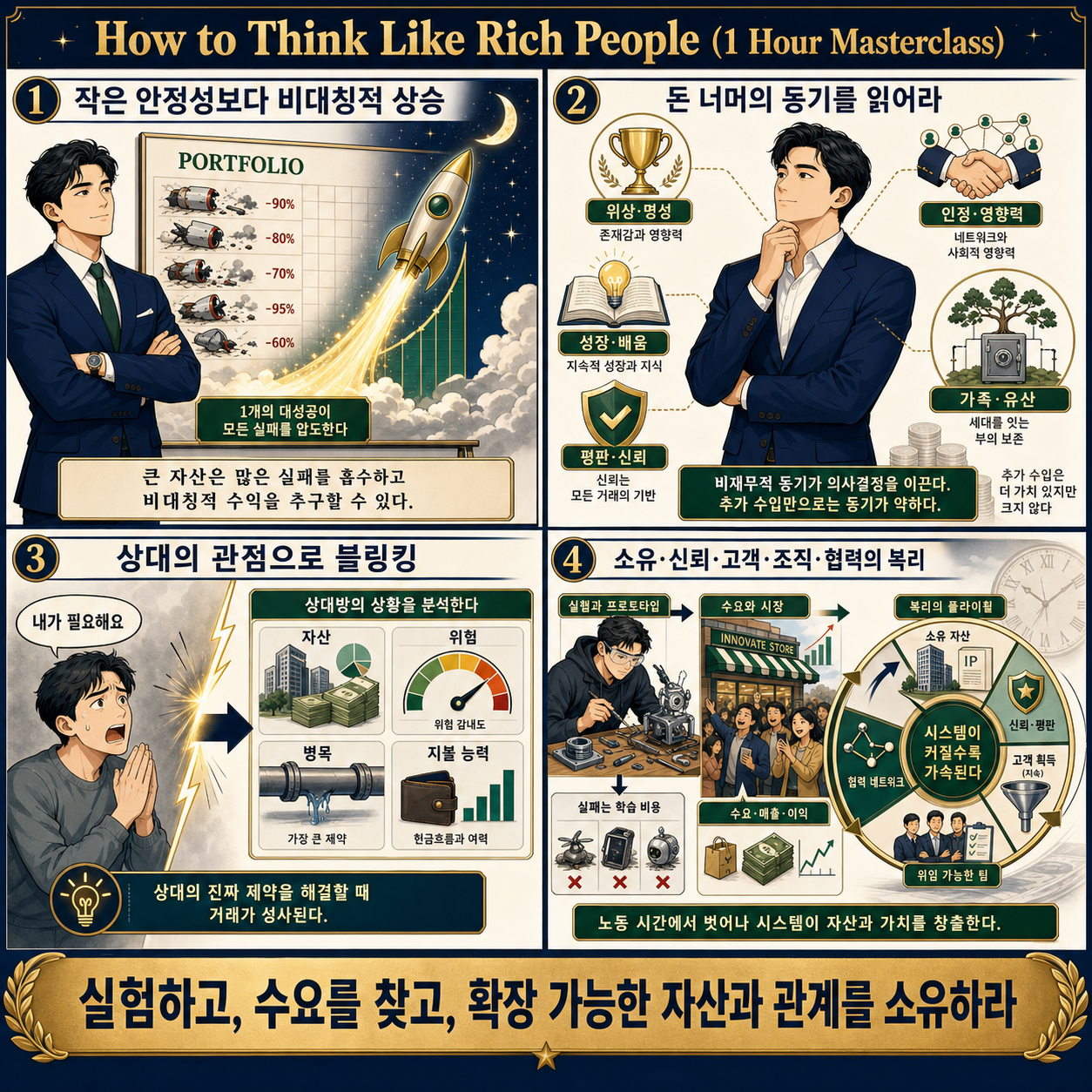 How to Think Like Rich People (1 Hour Masterclass) 내용을 설명하는 본문 이미지