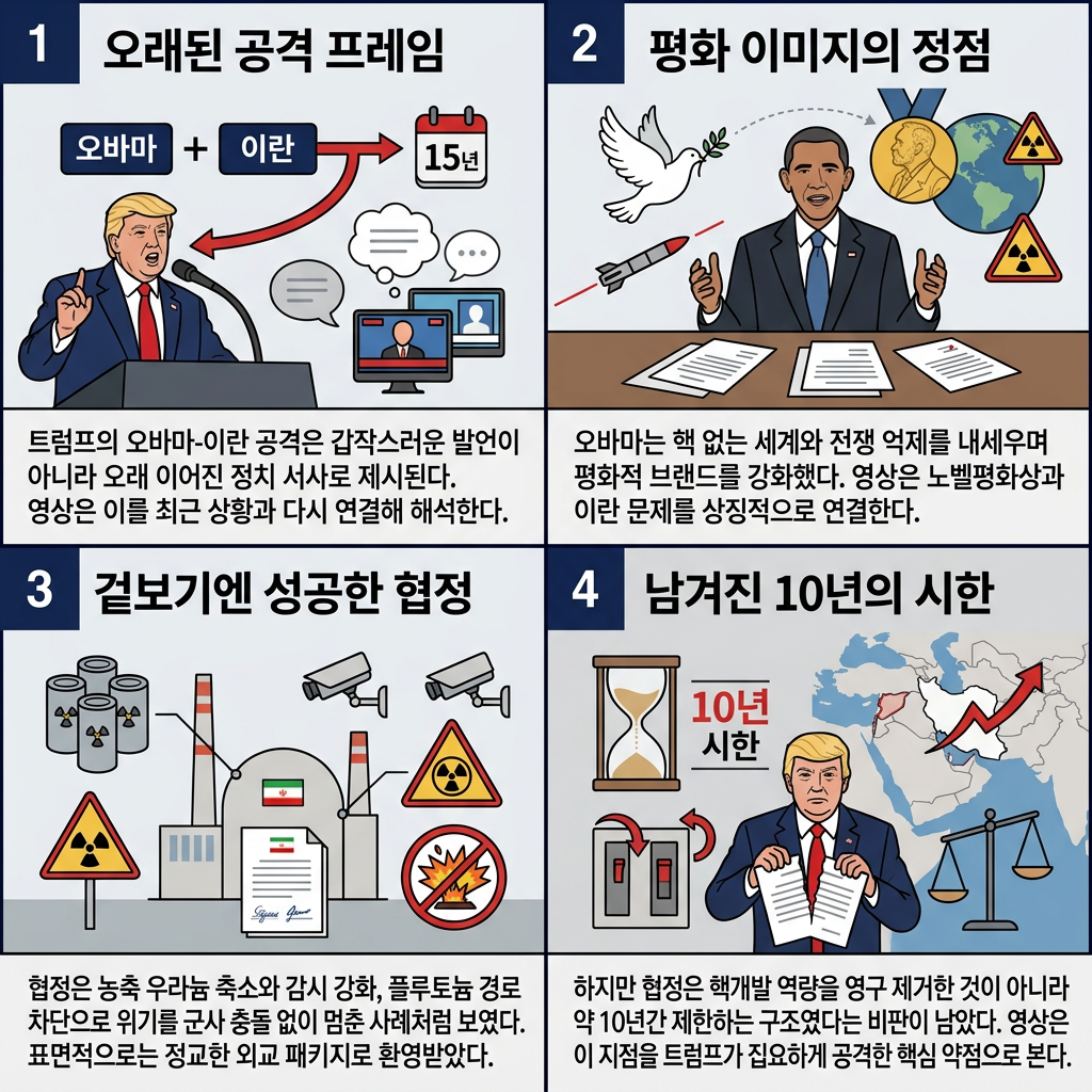 트럼프의 충격 폭로, 오바마가 이란을 키웠다고..? 내용을 설명하는 본문 이미지