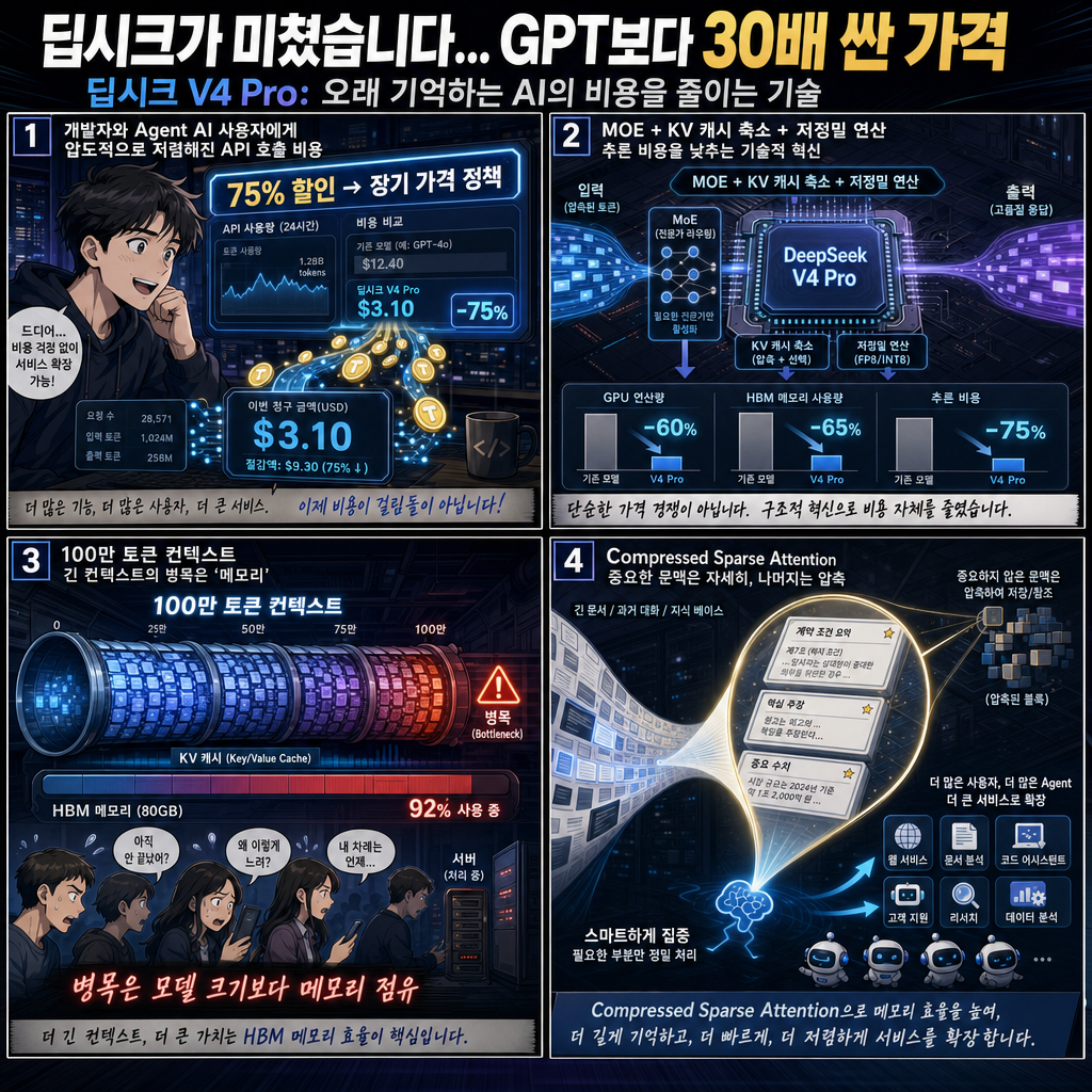 딥시크가 미쳤습니다... GPT보다 30배 싼 가격 내용을 설명하는 본문 이미지