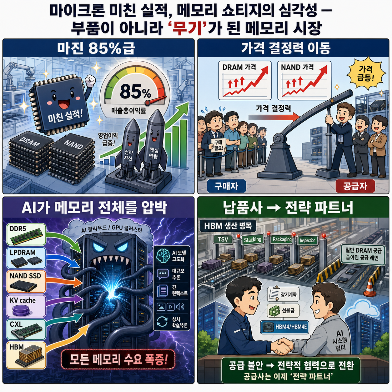 마이크론 미친 실적, 그보다 더 적인 메모리 쇼티지 심각성…부품이 아니라 ''무기''가 된 메모리 시장의 구조 변화 내용을 설명하는 본문 이미지