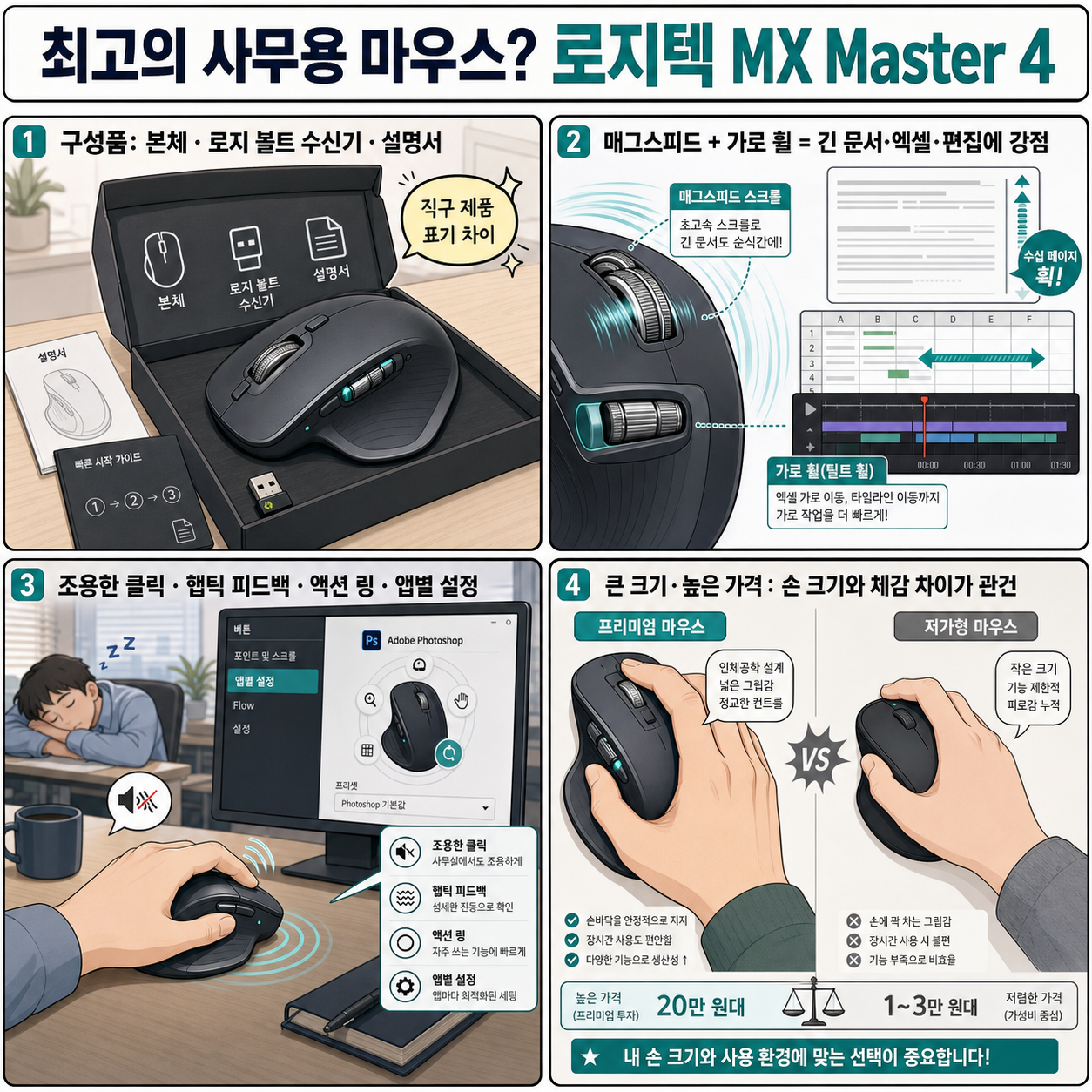 최고의 사무용 마우스? 로지텍 MX Master 4 내용을 설명하는 본문 이미지
