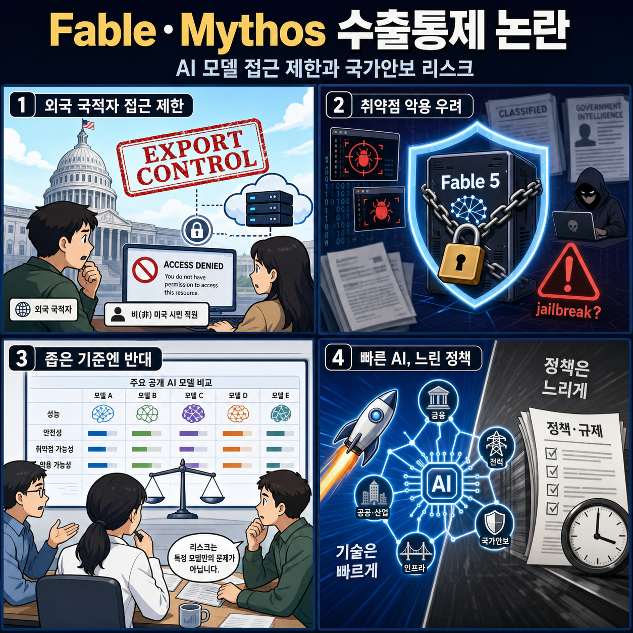 [한글자막] 미국정부에서 Fable과 Mythos를 막아버렸습니다 내용을 설명하는 본문 이미지