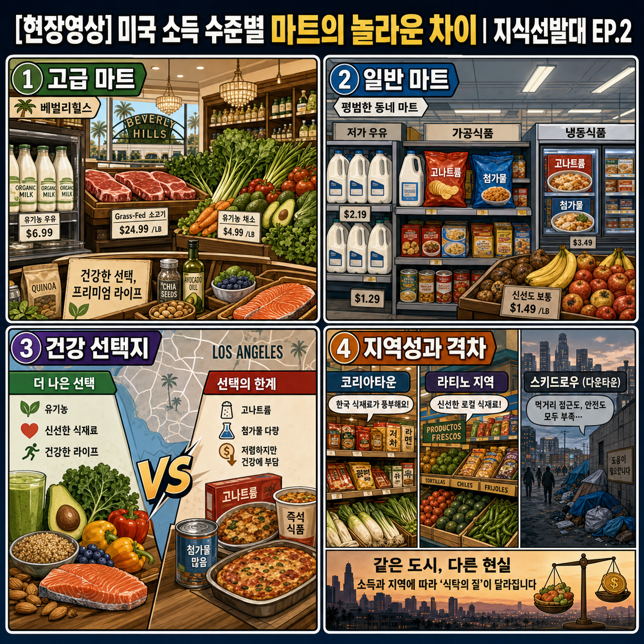[현장영상] 미국 소득 수준별 마트의 놀라운 차이ㅣ지식선발대 EP.2 내용을 설명하는 본문 이미지