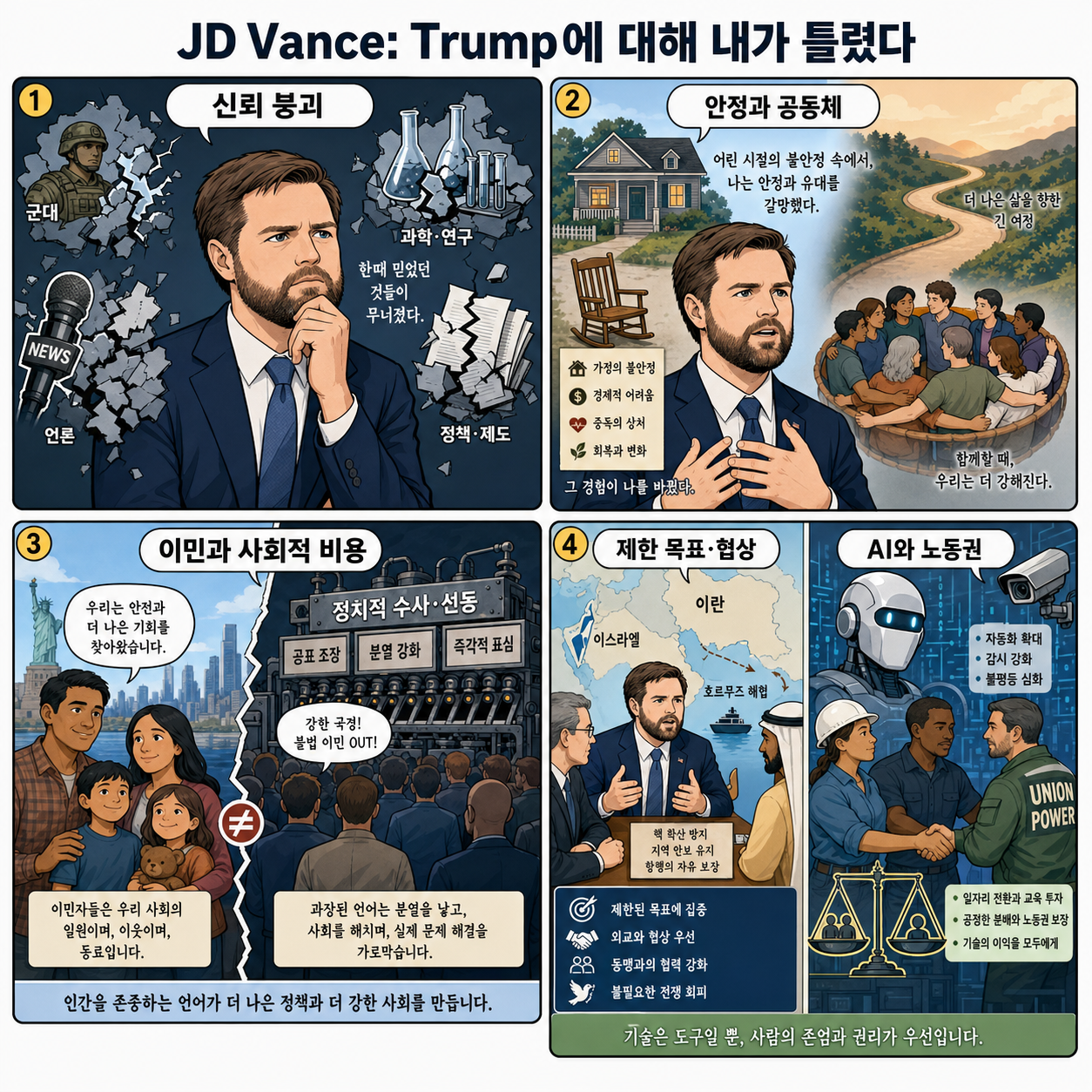 Vice President JD Vance: They Tricked Me About Trump, I Was Wrong! 내용을 설명하는 본문 이미지