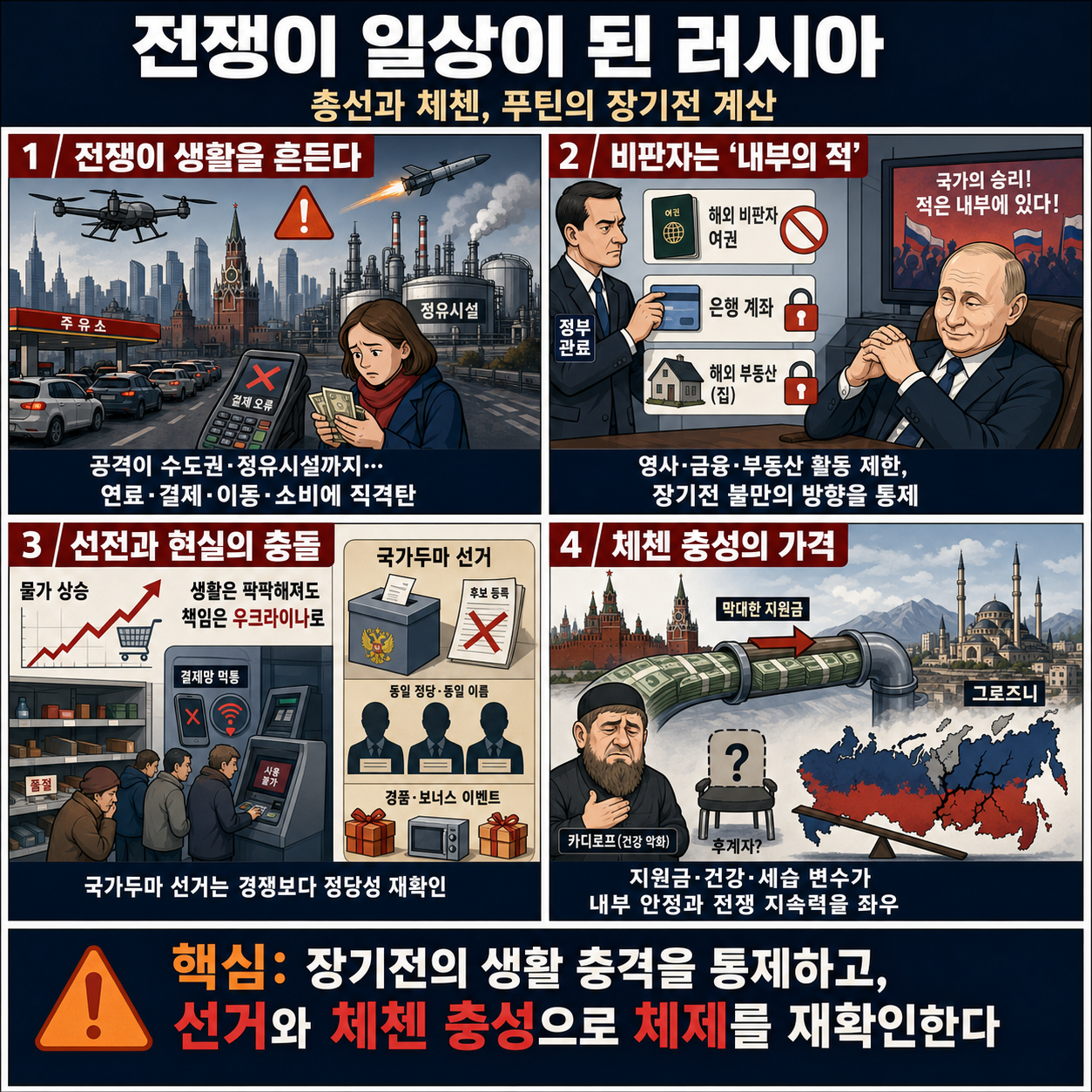 전쟁 길어지는데 체첸까지…러시아 총선 앞둔 푸틴의 속내 (w.일리야) / 14F 내용을 설명하는 본문 이미지