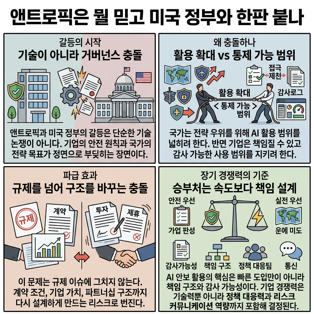 앤스로픽은 뭘 믿고 미국 정부와 한판 붙나 - 김덕진 IT커뮤니케이션 연구소 소장 내용을 설명하는 본문 이미지