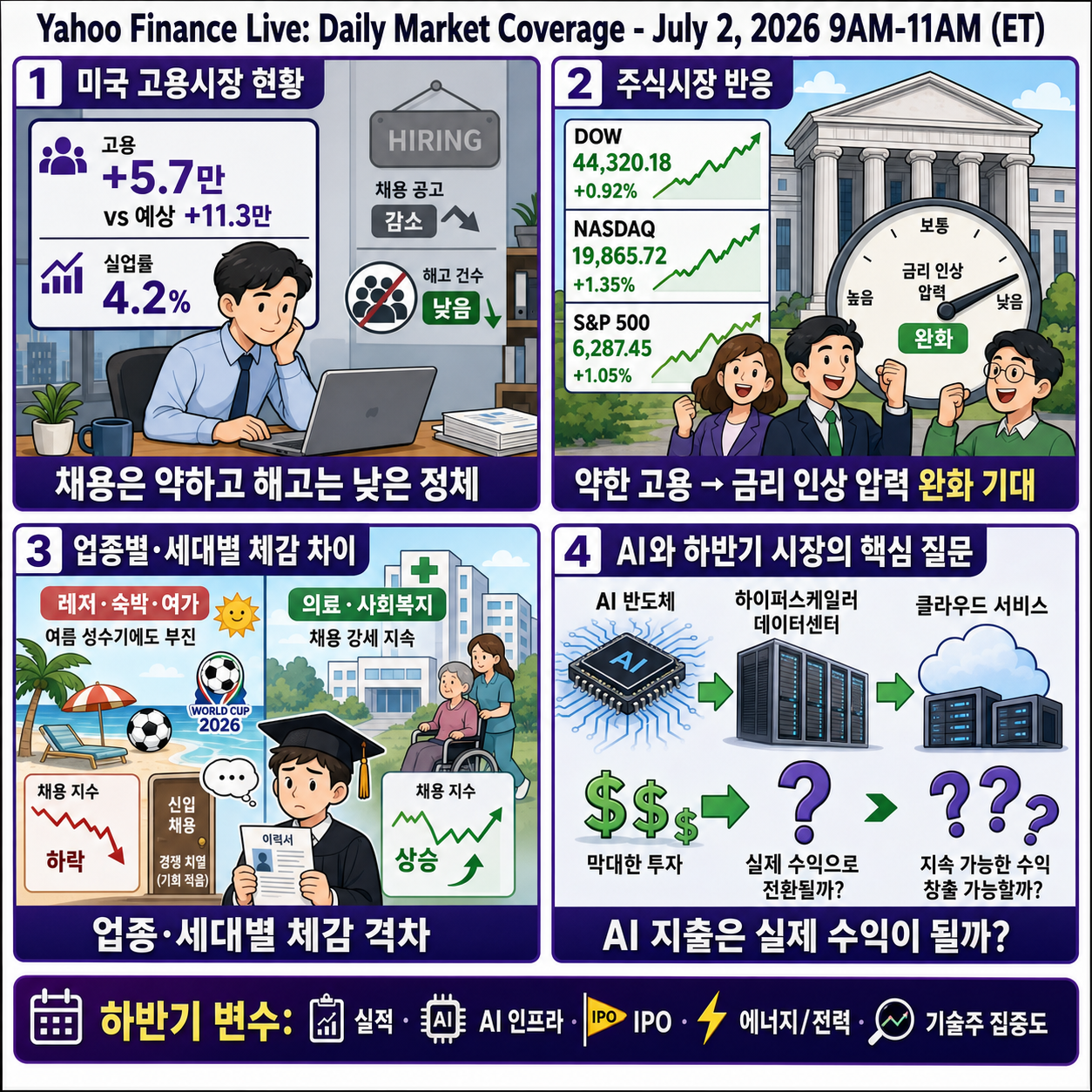 Yahoo Finance Live: Daily Market Coverage - July 2, 2026 9AM-11AM (ET) 내용을 설명하는 본문 이미지
