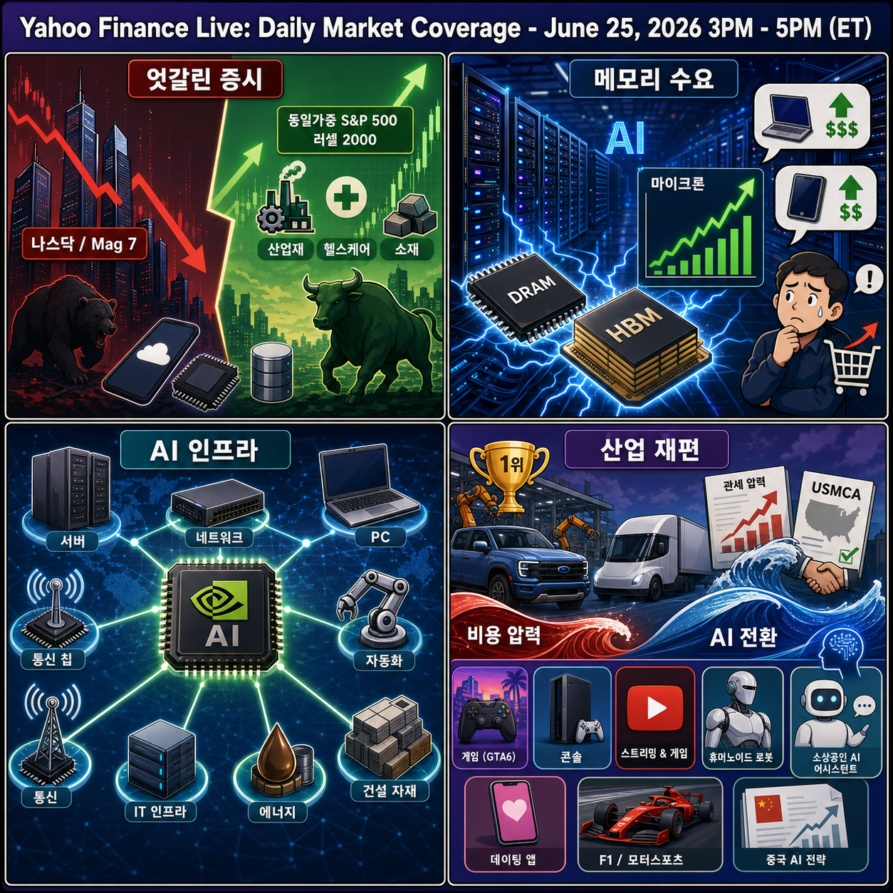 Yahoo Finance Live: Daily Market Coverage - June 25, 2026 3PM - 5PM (ET) 내용을 설명하는 본문 이미지