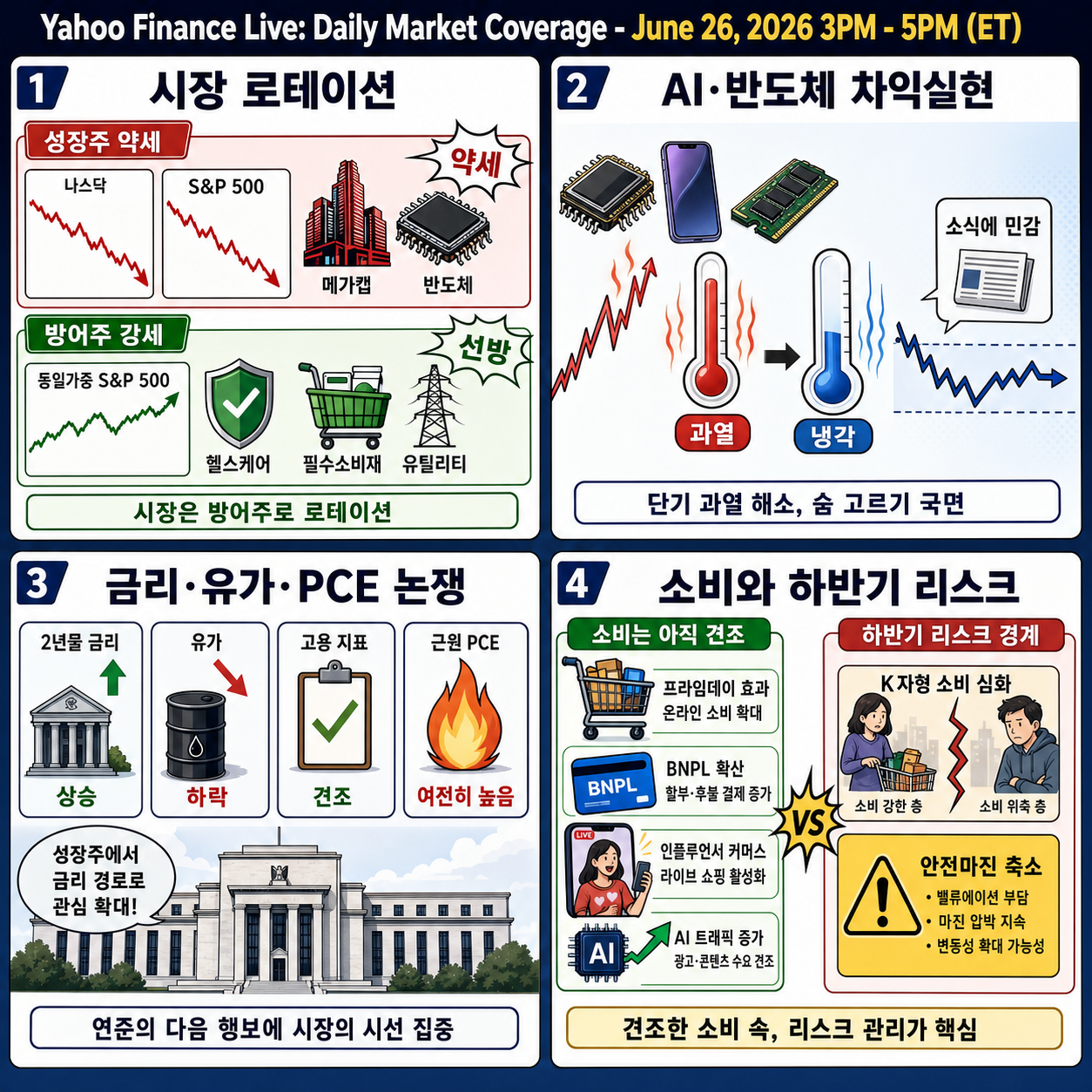 Yahoo Finance Live: Daily Market Coverage - June 26, 2026 3PM - 5PM (ET) 내용을 설명하는 본문 이미지