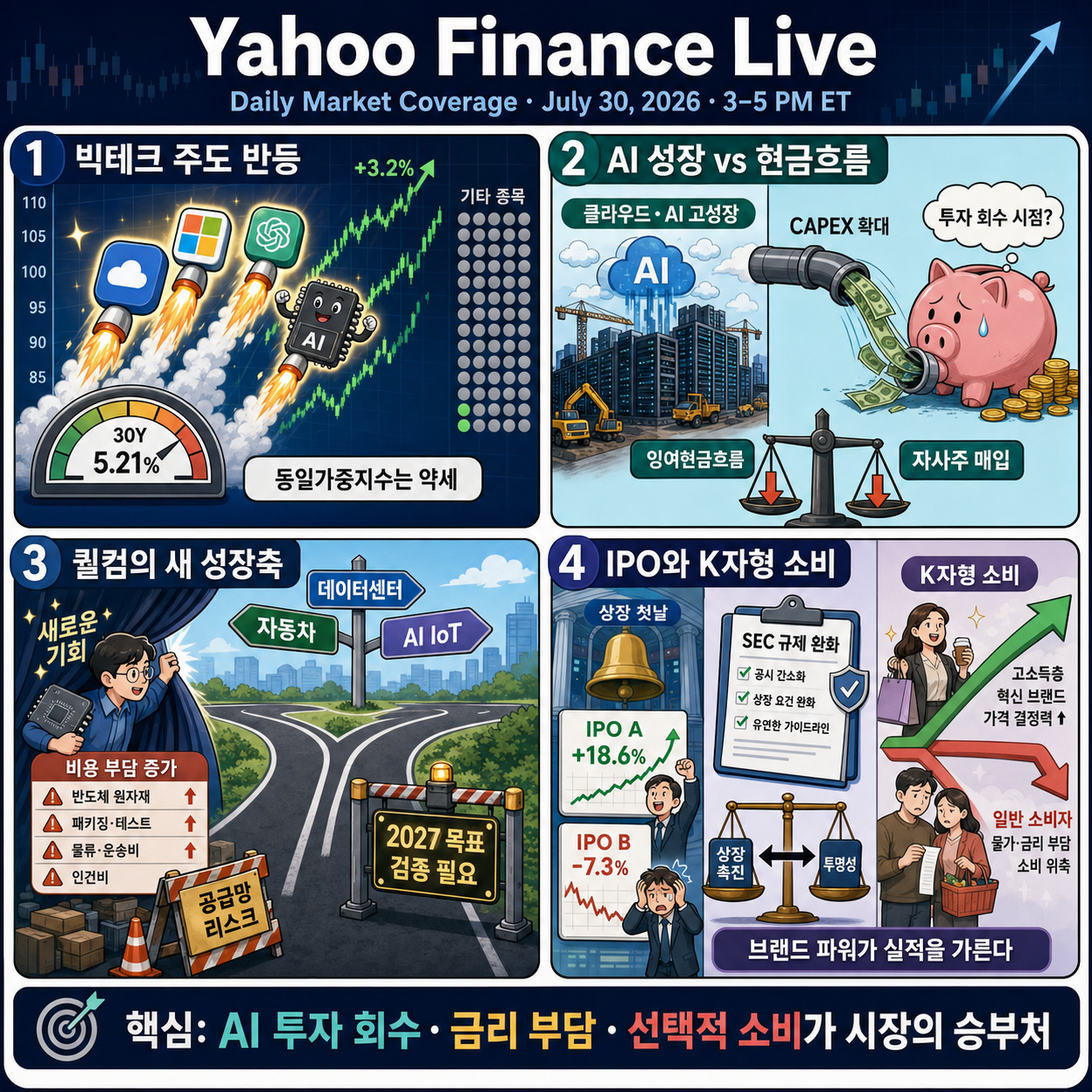 Yahoo Finance Live: Daily Market Coverage - July 30, 2026 3PM - 5PM (ET) 내용을 설명하는 본문 이미지