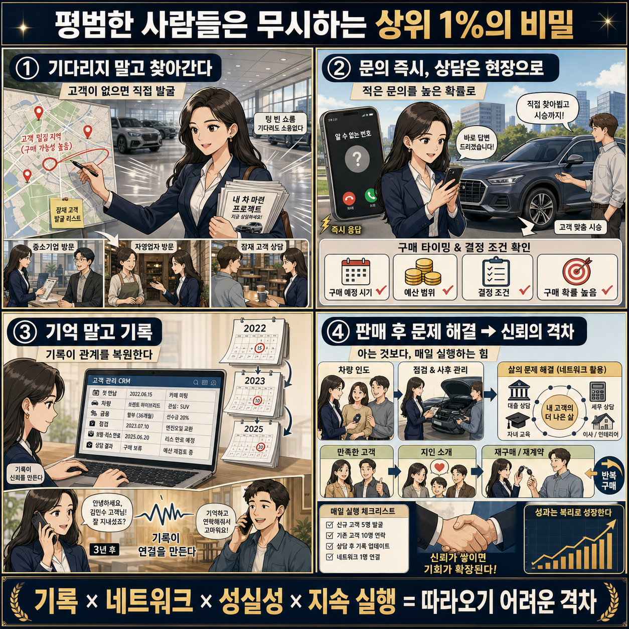 평범한 사람들은 무시하는 상위 1%의 비밀 내용을 설명하는 본문 이미지