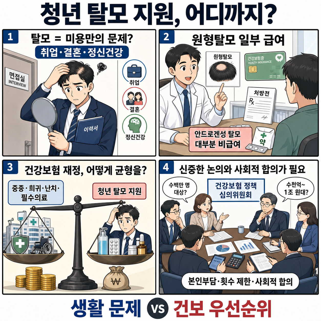 암 환자보다 청년 탈모가 더 급하다? (언더스탠딩 백종훈 기자) 내용을 설명하는 본문 이미지