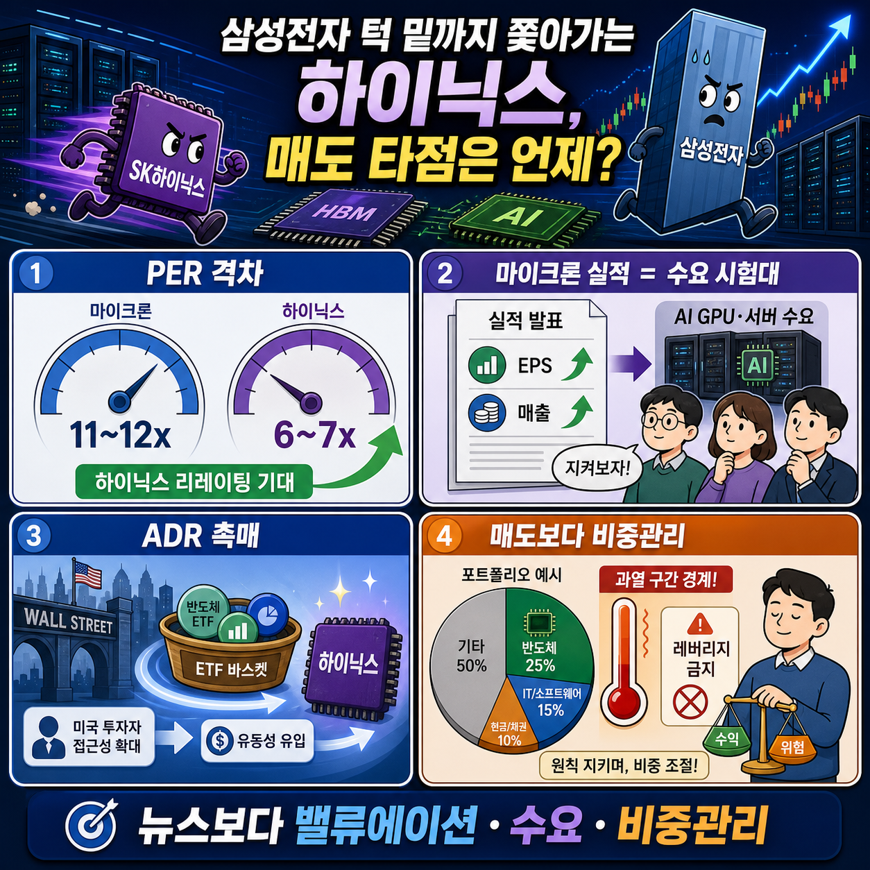 삼성전자 턱 밑까지 쫓아가는 하이닉스, 제가 생각하는 매도 타점은 ''이때'' 입니다 [Z1뉴스] 내용을 설명하는 본문 이미지